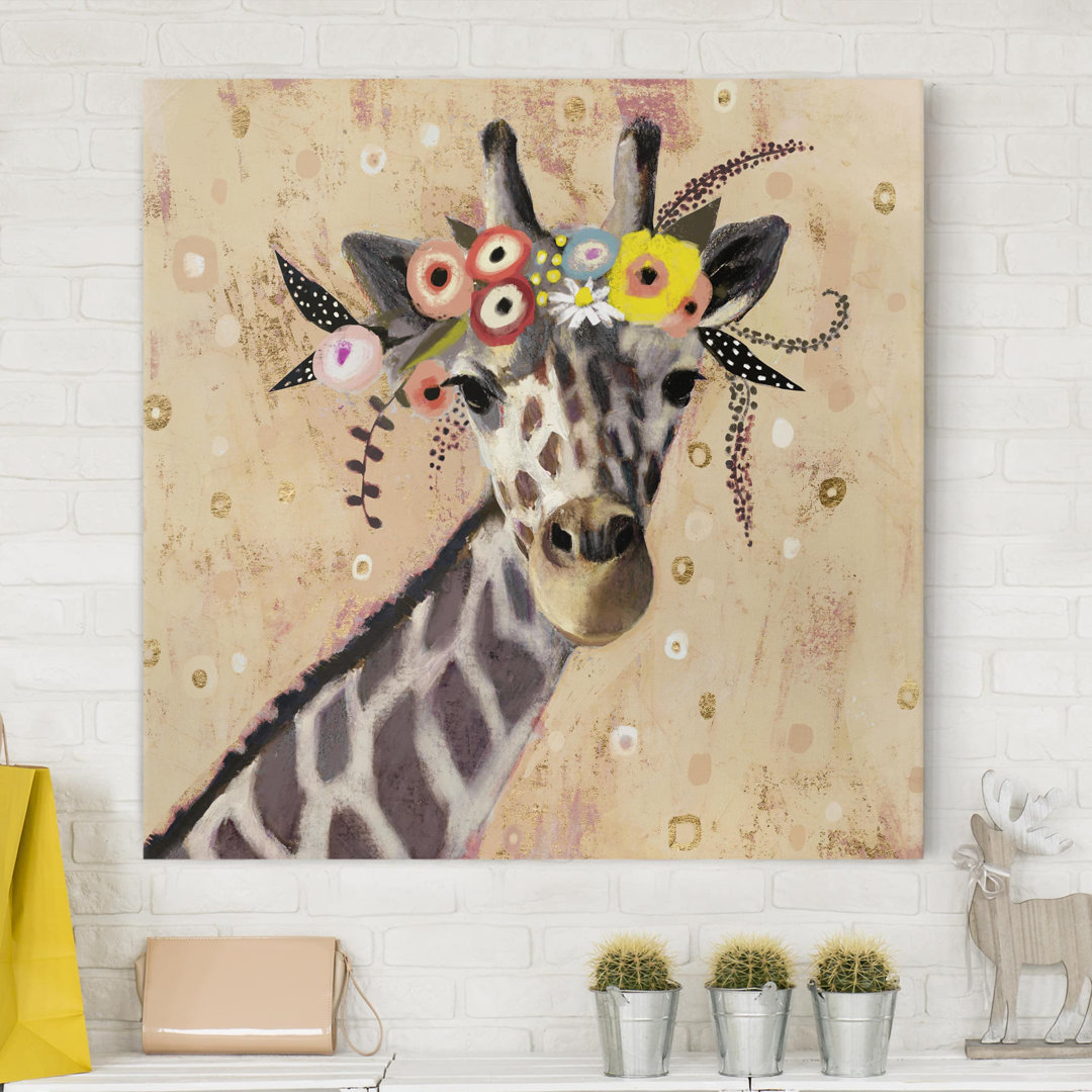 Leinwandbild Klimt Giraffe