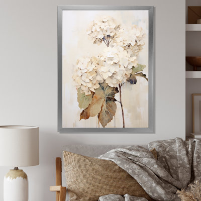 Vintage Minimalism Hydrangea IV - Hydrangea Wall Art Living Room