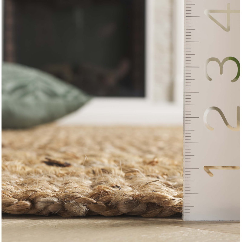 Vernal Natural Fiber Flat Weave Jute Pile Striped Rug, Rectangle 8' x 10'
