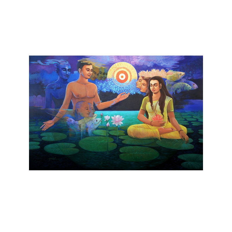 Introspection - Méditation | Acrylique sur toile | Par Suneel Kumar Singh