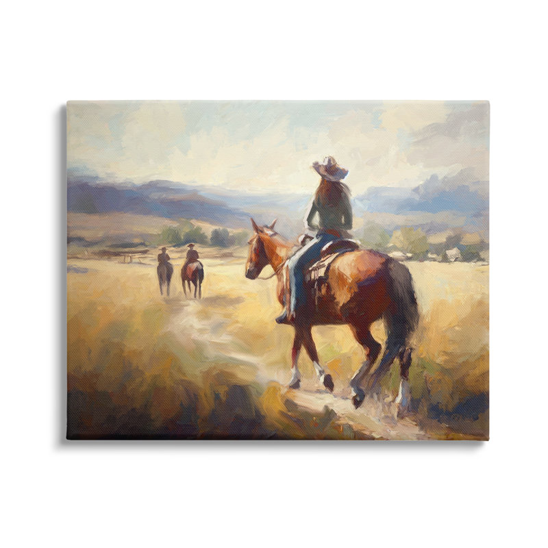 Scène d'équitation équestre par Ramona Murdock, H 16 po x l 20 po x P 1,5 po