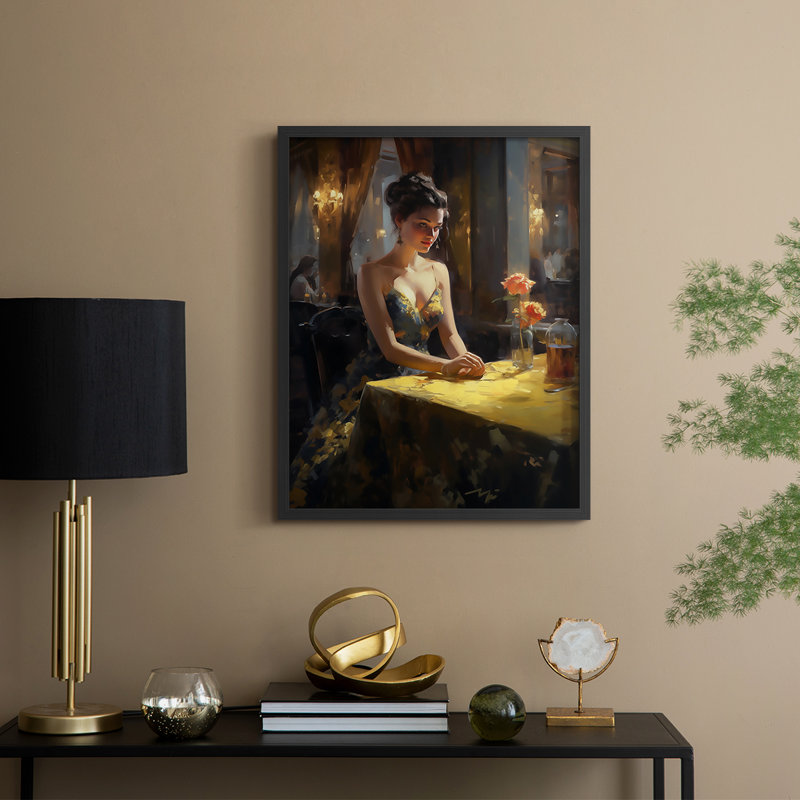 Reproduction encadrée WOMEN Series CDLIX - bois massif, H 30 po x l 24 po, Noir, noir, noir, noir