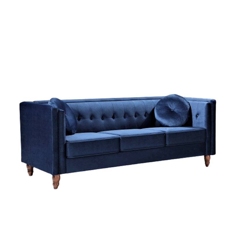 Canapé 80W, Velours bleu