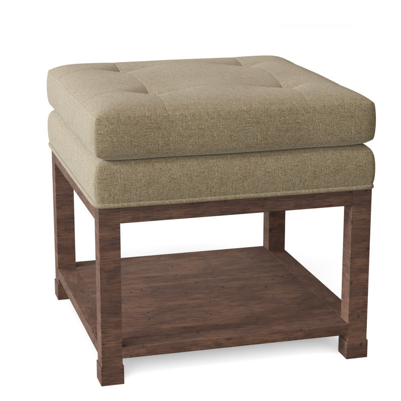 Libby Langdon 20.5" Wide Tufted Square Standard Ottoman with Storage, Montego Bay, 8789 Barley 100% Polyester