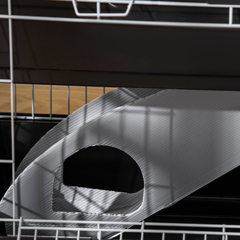 Cage noire 2 pour plusieurs petites espèces d'animaux de compagnie - enclos pratique en métal, couleur principale