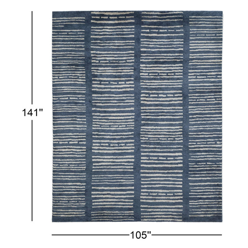 Tapis d'intérieur en laine touffeté à la main Merritt, Rectangle 8 pi 9 po x 11 pi 9 po
