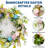 18 Inch Easter Egg Wreath, Spring Floral Greenery Rattan Front Door Wall Home Decor-129198596