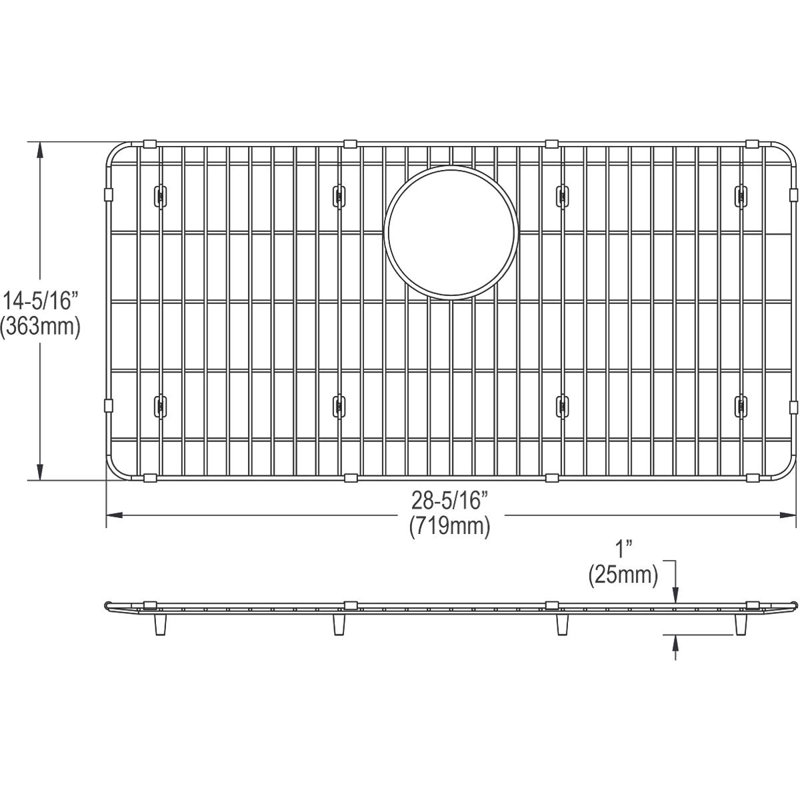 Elkay Stainless Steel Rectangular Sink Bottom Grid