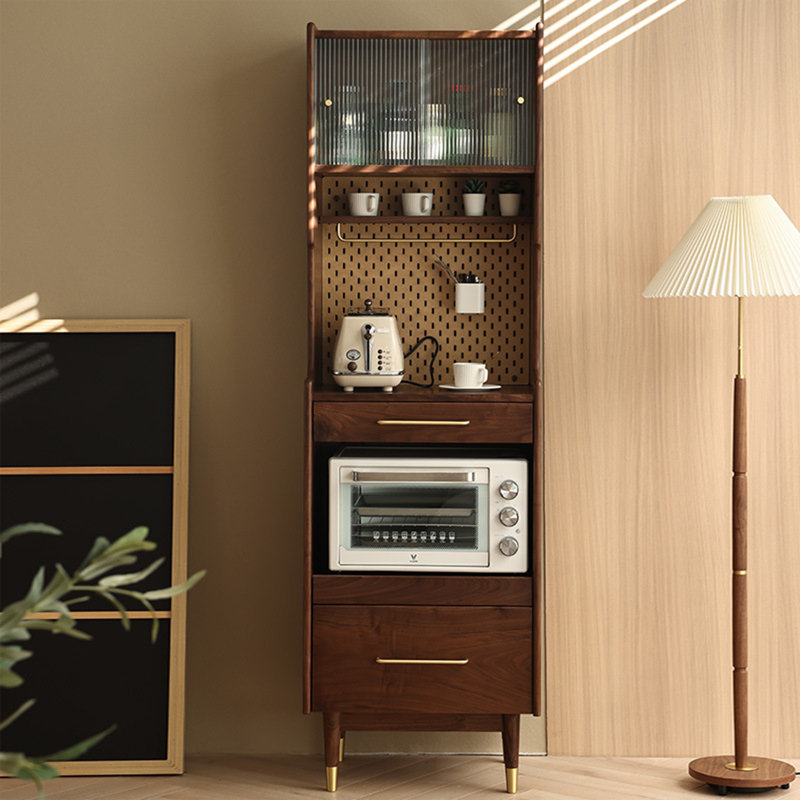 Vertical Glass Sliding Door Accent Cabinet