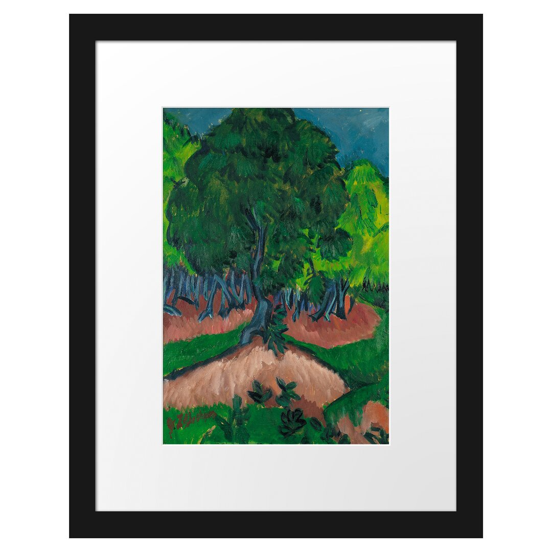 Gerahmtes Poster Landscape with Chestnut Tree von Ernst Ludwig Kirchner