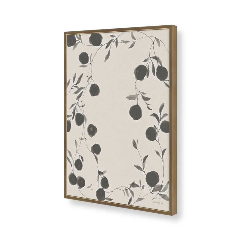 Ink Botanicals I Print, Brushed Gold Open Corner Framed, 15.25'' H x 12.25'' W