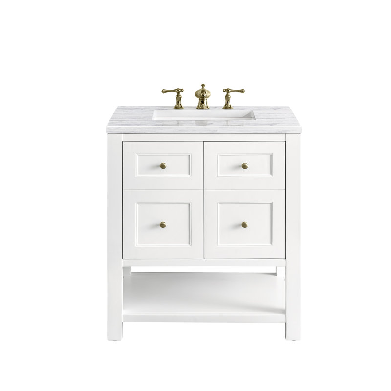Breckenridge 30'' W Single Vanity, Eternal Jasmine Pearl, Bright White, 8" Widespread