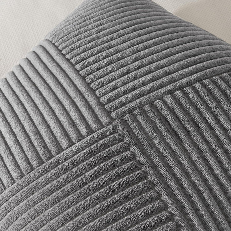Corduroy Throw Pillow Covers,Soft Corduroy Couch Decorative Pillow Covers Windmill Textured Striped Cushion Cover,Set of 2