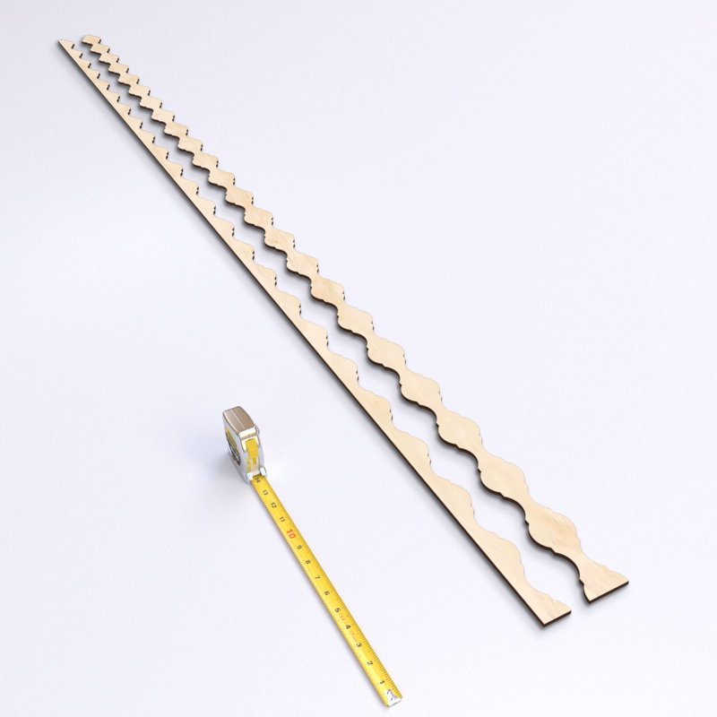 Ensemble de panneaux muraux réglables Casablanca, Bouleau, H 94 po x l 2,25 po x P 0,25 po