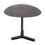  Table d'appoint industrielle ronde en métal avec base piédestal et design minimaliste pour le salon ou la chambre à coucher, brun