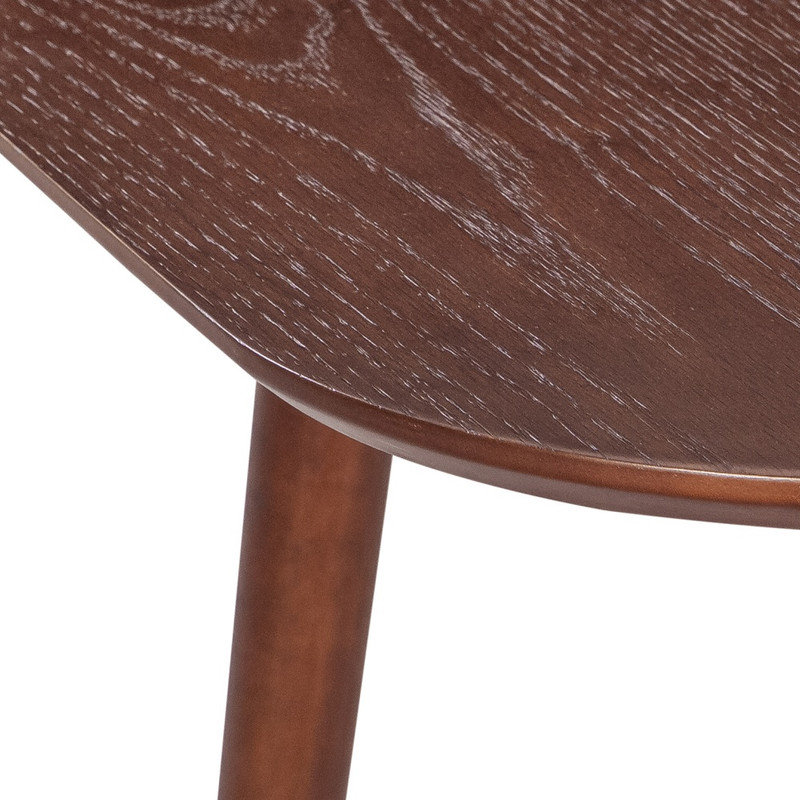 Table de salle à manger carrée de style moderne du milieu du siècle avec bord arrondi, table de cuisine en bois brun noyer avec pieds fuselés et évasés pour 2 à 4 personnes