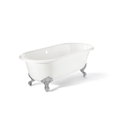 Janade 61'' x 31'' Freestanding Soaking Cast Iron Bathtub