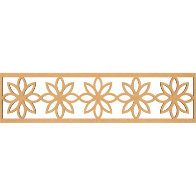 47"W x 12"H x 3/8"T Daisy Fretwork Moulding, Raw MDF