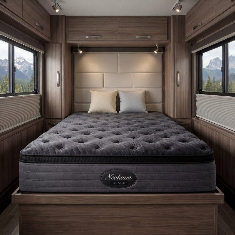 Lit simple en mousse viscoélastique gélifiée 12 pouces dans une boîte, mi-ferme et soulagement de la pression, certifié Certipur-us - Noir