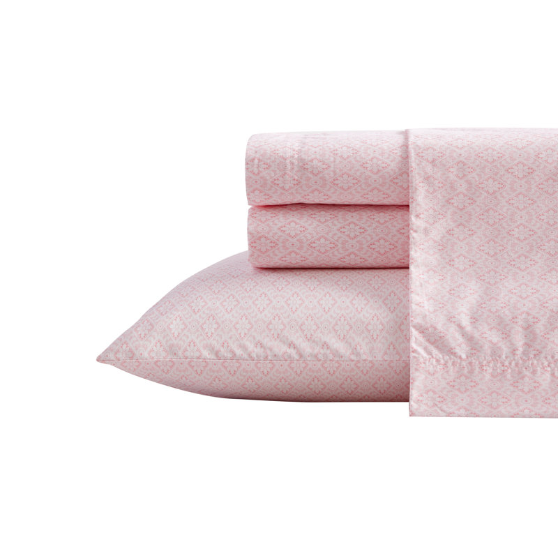 Ensemble de draps en coton percale Betsey Johnson, Ensemble de draps pour lit simple avec un drap-hou