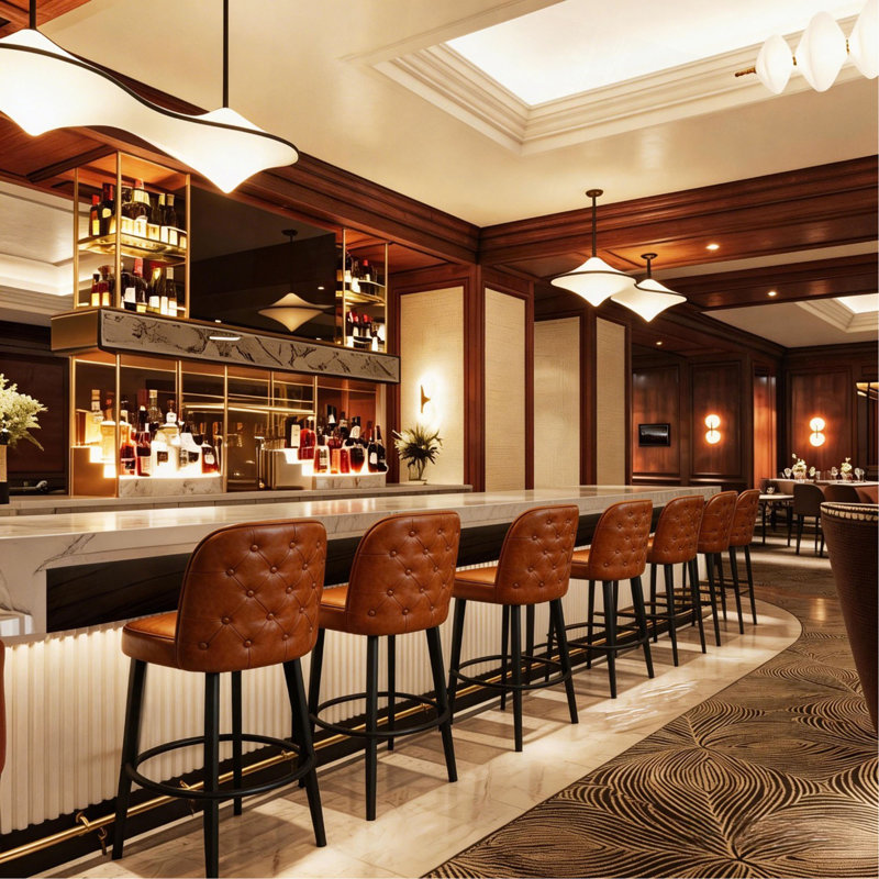 Ensemble de 2 tabourets de bar rotatifs capitonnés à siège baquet avec cadre en métal pour restaurant et café - Assemblage requis
