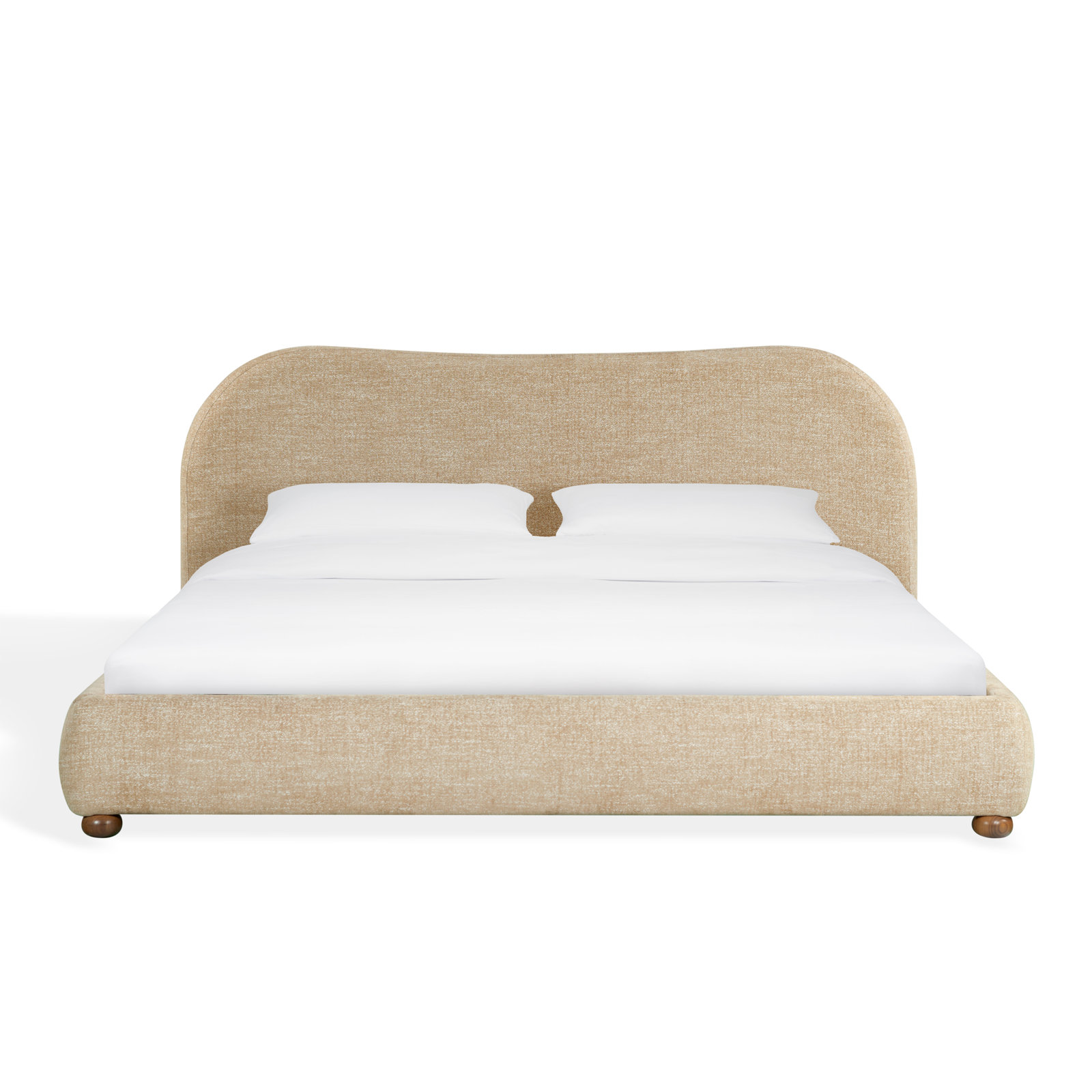 Liza Upholstered Bed, Queen, Brown Chenille
