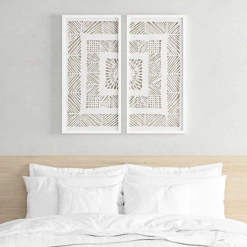 Boîte à ombre géométrique en papier riz