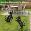 Décoration de jardin en métal pour chat, ensemble de 2 chats noirs