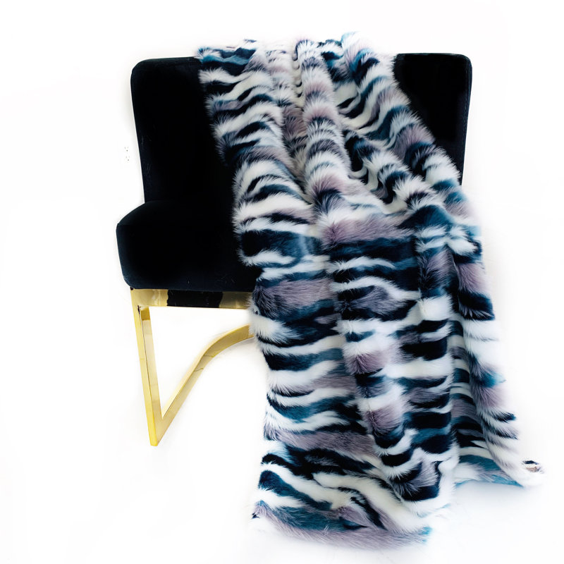 Couverture Plutus, l 60 po x L 96 po, Bleu, noir, blanc