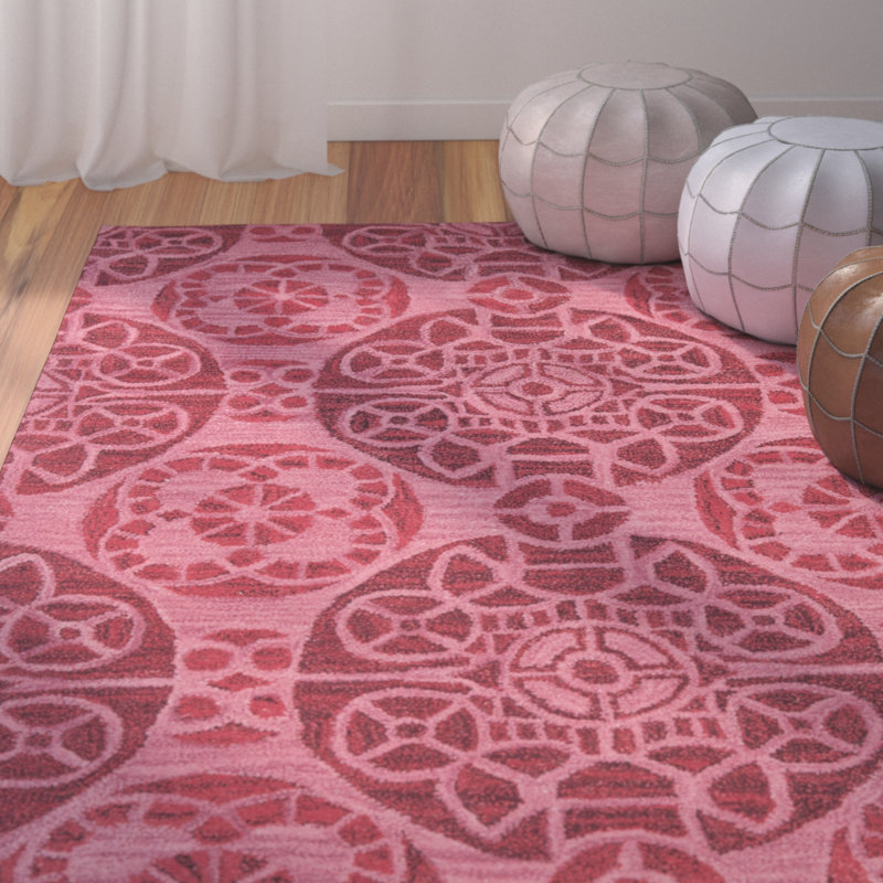 Mclean Geometric Wool Hand Woven Area Rug, Rectangle 122 x 183 cm