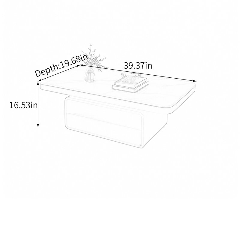 Osée, Blanc / Gris, H 16,53 po x L 39,37 po x l 19,68 po
