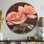 «Coral Roses Blossom Of Love», reproduction d'art en métal rose moderne, art mural rond en métal Roses