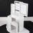 29.2" Small Size Left Bedside Cabinet Vanity Table + Cushioned Stool, Large Sliding, Touch Control, Tri-Color Switching, Brightness Adjust LED Mirror, High Capacity Storage, Suitable For Small Space-413439078