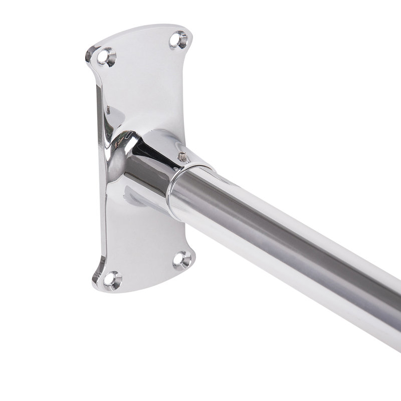 Chrome L-Shaped Wall Mounted Shower Curtain Rod