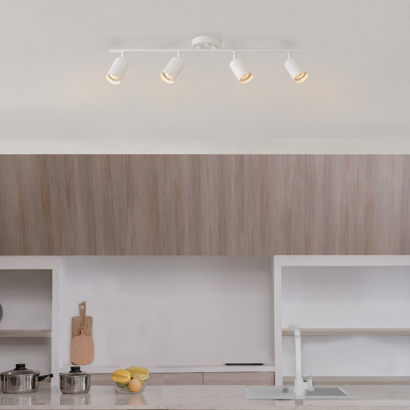 Sarva 30'' 4 -Light Fixed Track Track Kit with Dimmable and Adjustable Head, Matte White, Matte White