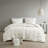 3 Piece Elastic Embroidered Cotton Comforter Set White-114529053