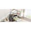 Lit simple superposé au dessus d'un lit double avec rangement et tableau noir-683095990