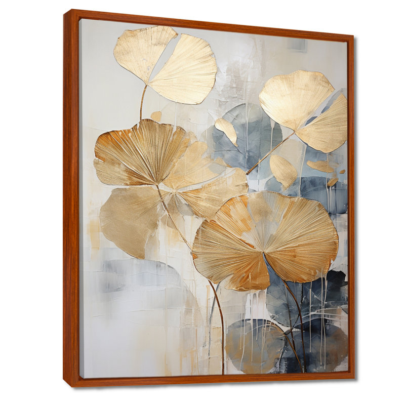 Plamier beige moderne I - art mural bord de mer tropical, H 32 po x l 16 po x P 1 po, Cadre flottant brun