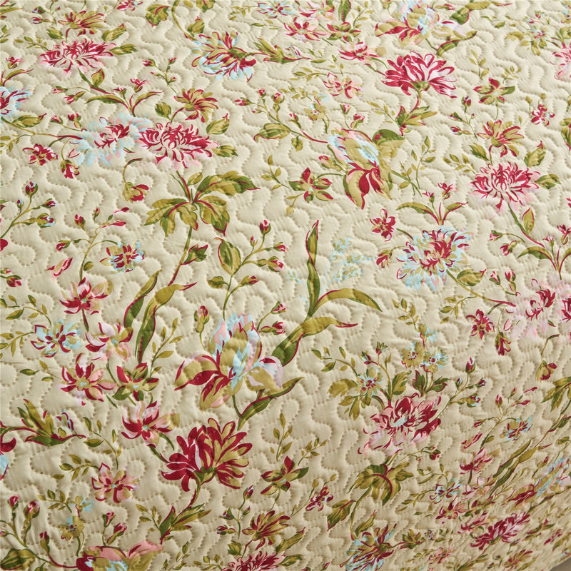 QSM04210203 Floral Quilt, King Quilt  + 2 Pillow Cases