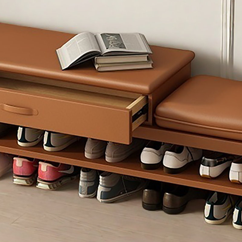 47.2in Shoe Storage Bench, Orange