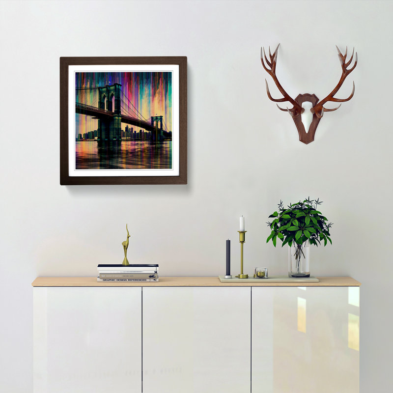 Single Picture Frame Print on Wood, Walnut