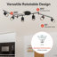 6-Light Track Light Fixture with Adjustable Heads & 6 Bulbs Included-109583312-109583310