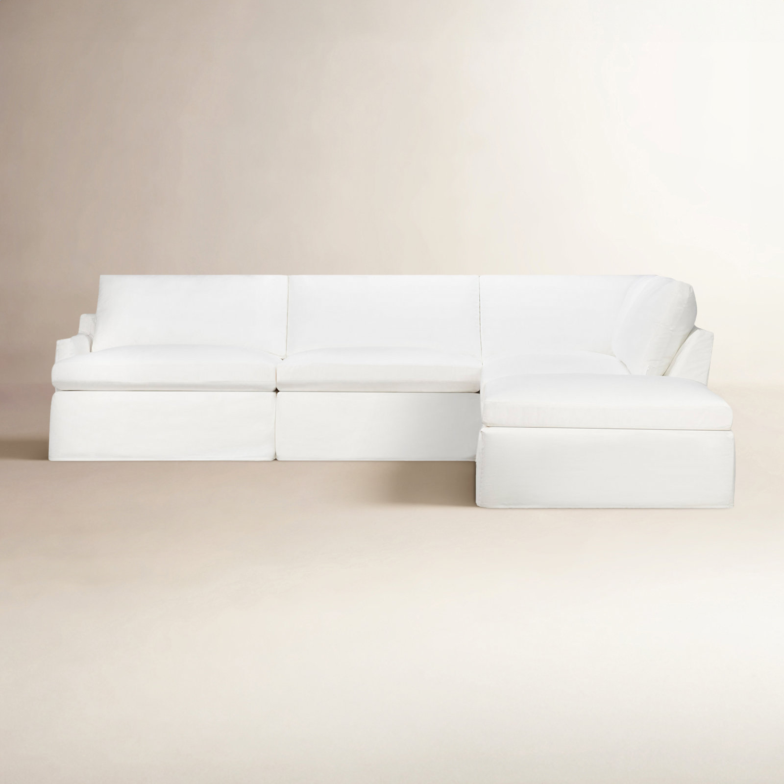 Wrenley Sectional, Nomad Snow Crypton® Chenille, Right Hand Facing