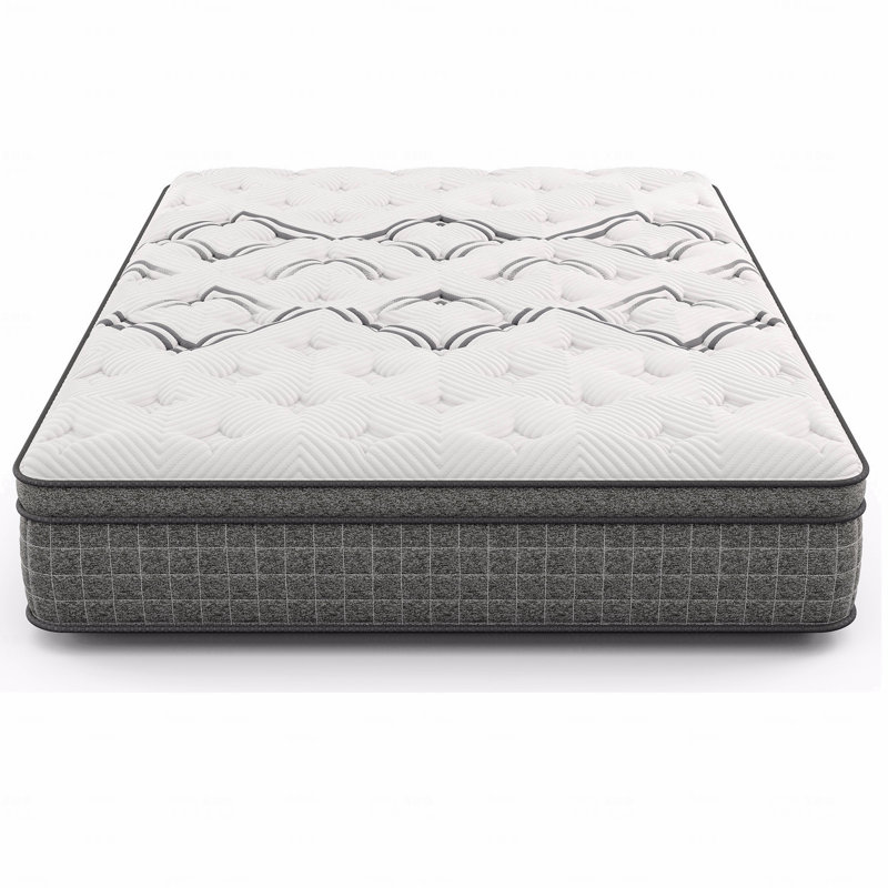 Matelas hybride 12,5 po en cuivre rafraîchissant avec plateau luxueux Euro, Lit double