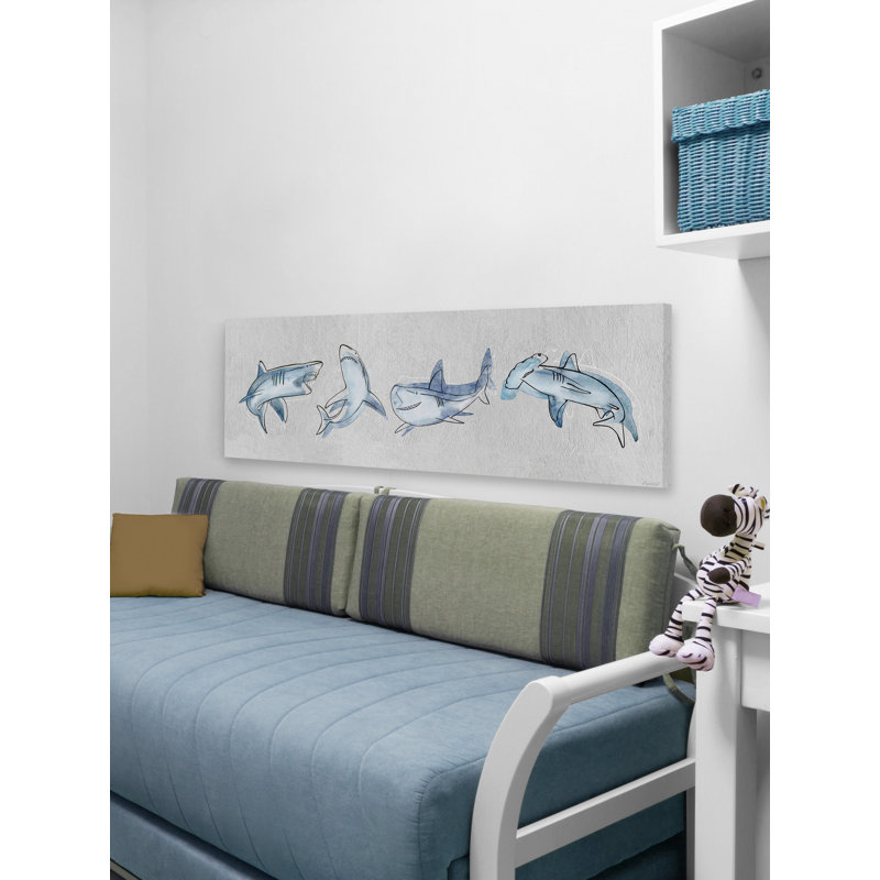 Marasco Be a Shark Print on Wrapped Canvas, 10" H x 30" W x 1.5" D