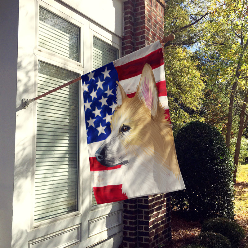 Polyester à 2 côtés 28 x 40 po drapeau maison, Buhund norvégien