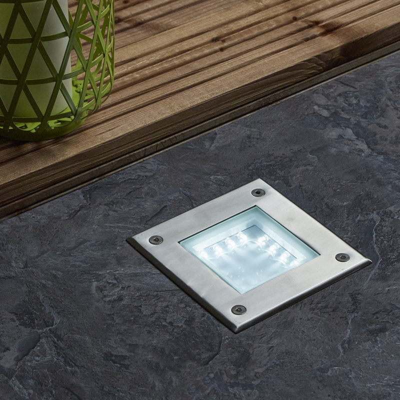 Chrome Integrated LED Glass Deck Light, White