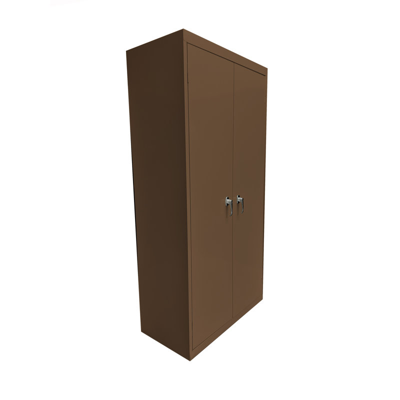 Jaylon Welded Steel Storage Cabinet - 36"Wx18"Dx72"H, Walnut