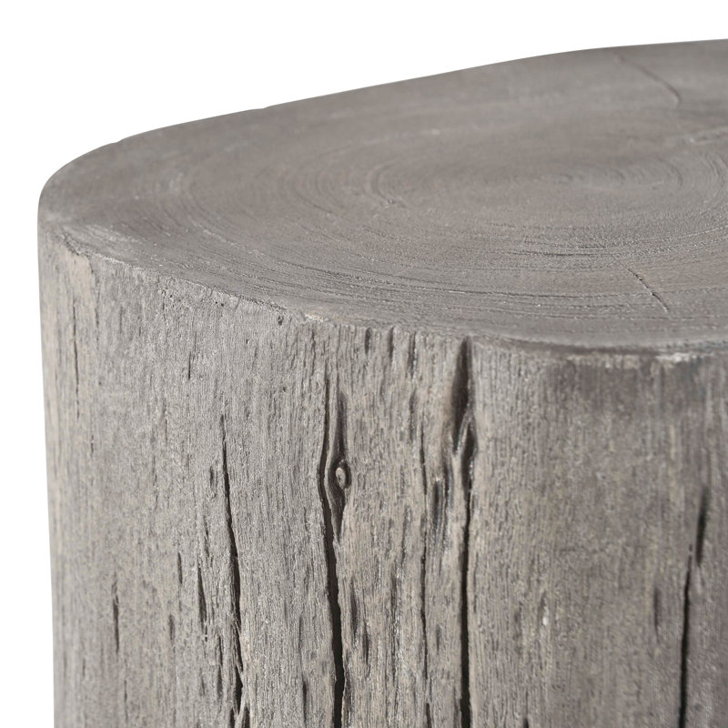 Solid Wood Stump, Sandblasted Gray