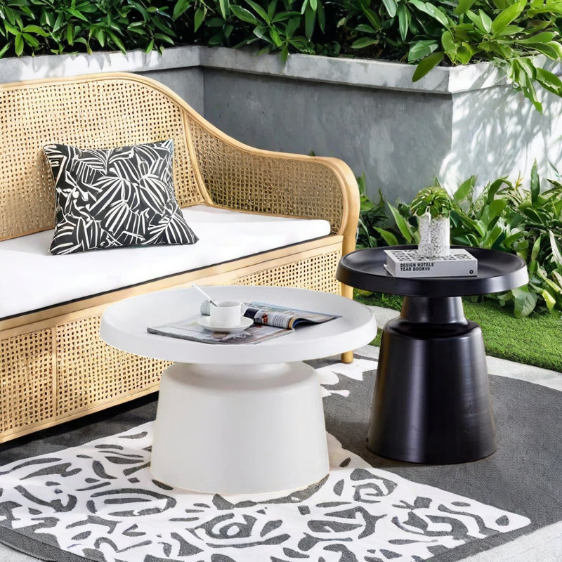 2 Piece Round Nesting Coffee Table Set